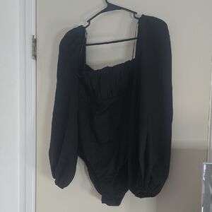 Princess Polly Elegant Ruffled Black Laura Women's Bodysuit (NWT)(4) ✨️🖤✨️